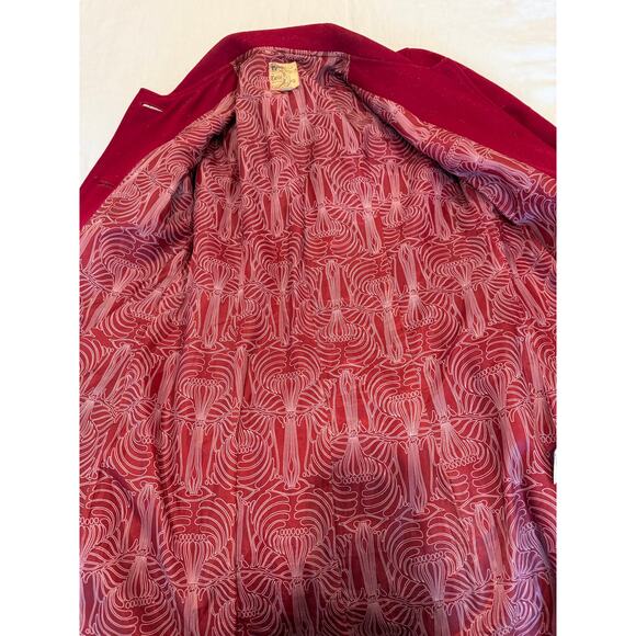 Anthropologie Tulle womens red wool blend button up collared pea coat Medium - Picture 8 of 10